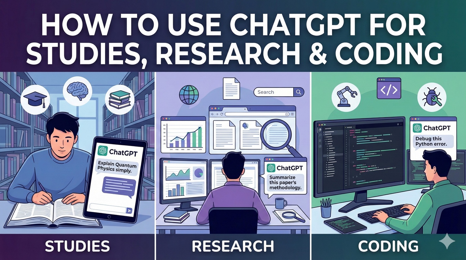 How to Use ChatGPT for Studies, Research & Coding